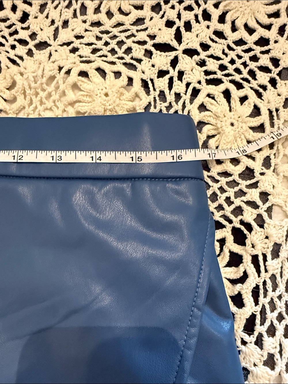 SSYS Blue Faux Leather Skort with Clean Waistband - Picture 5 of 8